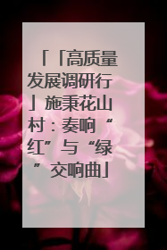 「高质量发展调研行」施秉花山村：奏响“红”与“绿”交响曲