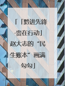 「黔进先锋·贵在行动」赵大志的“民生账本”画满勾勾