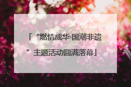 “燃情成华·国潮非遗”主题活动圆满落幕