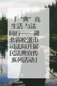 “典”亮生活 与法同行——湖北省松滋市司法局开展民法典宣传系列活动