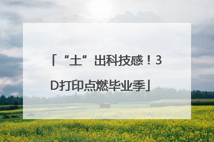 “土”出科技感！3D打印点燃毕业季