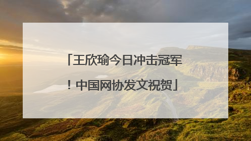 王欣瑜今日冲击冠军！中国网协发文祝贺