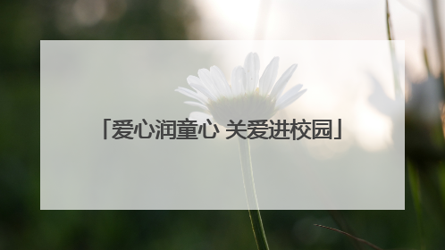 爱心润童心 关爱进校园