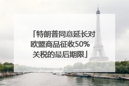 特朗普同意延长对欧盟商品征收50%关税的最后期限