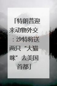 特朗普迎来动物外交：沙特将送两只“大猫咪”去美国首都