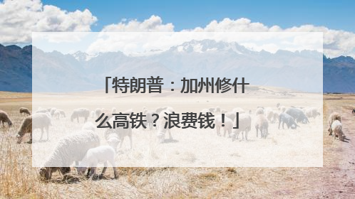 特朗普：加州修什么高铁？浪费钱！