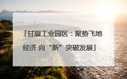 甘眉工业园区：聚势飞地经济 向“新”突破发展