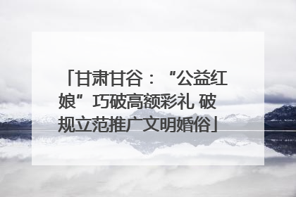 甘肃甘谷：“公益红娘”巧破高额彩礼 破规立范推广文明婚俗