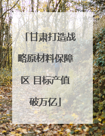 甘肃打造战略原材料保障区 目标产值破万亿
