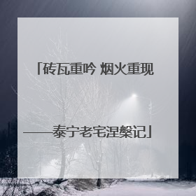 砖瓦重吟 烟火重现——泰宁老宅涅槃记