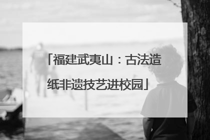 福建武夷山：古法造纸非遗技艺进校园