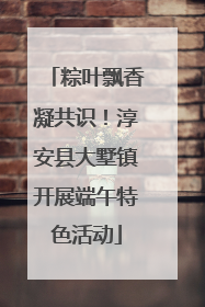粽叶飘香凝共识！淳安县大墅镇开展端午特色活动