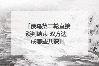 俄乌第二轮直接谈判结束 双方达成哪些共识
