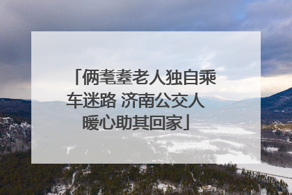 俩耄耋老人独自乘车迷路 济南公交人暖心助其回家