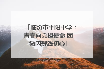 临汾市平阳中学：青春向党担使命 团徽闪耀践初心