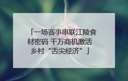 一场赛事串联江陵食材密码 千万商机激活乡村“舌尖经济”