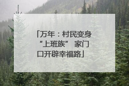 万年：村民变身“上班族” 家门口开辟幸福路