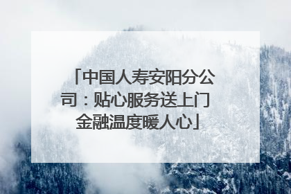 中国人寿安阳分公司：贴心服务送上门 金融温度暖人心