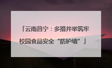 云南昌宁：多措并举筑牢校园食品安全“防护墙”