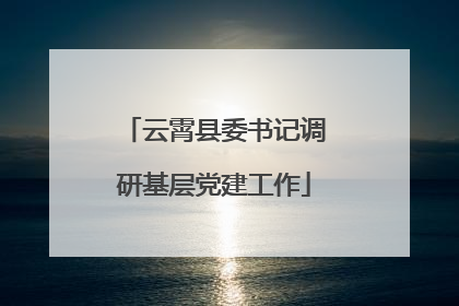 云霄县委书记调研基层党建工作