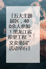 五大主题展区，400余人参加！黑龙江省希望工程“义卖童园”活动举行