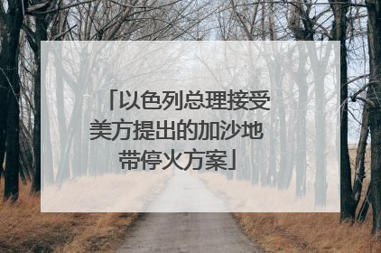 以色列总理接受美方提出的加沙地带停火方案
