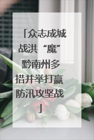 众志成城战洪“魔” 黔南州多措并举打赢防汛攻坚战
