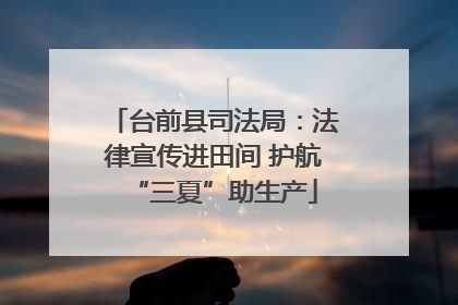台前县司法局：法律宣传进田间 护航“三夏”助生产