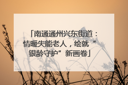 南通通州兴东街道：情暖失能老人，绘就“银龄守护”新画卷