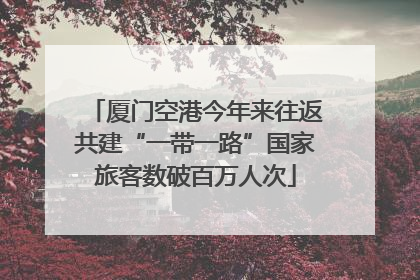 厦门空港今年来往返共建“一带一路”国家旅客数破百万人次