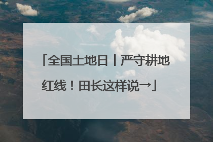 全国土地日丨严守耕地红线！田长这样说→