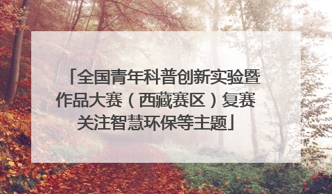全国青年科普创新实验暨作品大赛（西藏赛区）复赛关注智慧环保等主题
