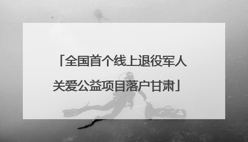全国首个线上退役军人关爱公益项目落户甘肃