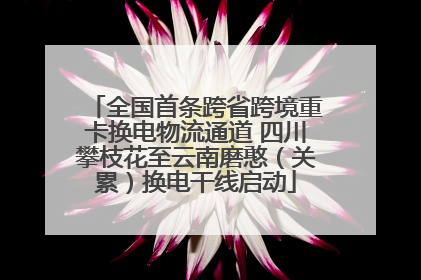 全国首条跨省跨境重卡换电物流通道 四川攀枝花至云南磨憨（关累）换电干线启动