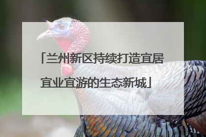兰州新区持续打造宜居宜业宜游的生态新城