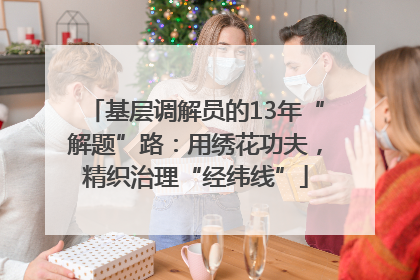 基层调解员的13年“解题”路：用绣花功夫，精织治理“经纬线”