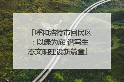 呼和浩特市回民区：以绿为底 谱写生态文明建设新篇章