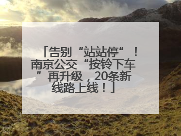 告别“站站停”！南京公交“按铃下车”再升级，20条新线路上线！