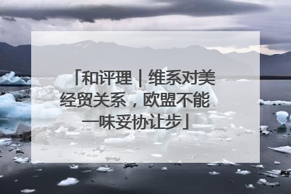 和评理｜维系对美经贸关系，欧盟不能一味妥协让步