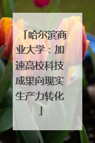 哈尔滨商业大学：加速高校科技成果向现实生产力转化