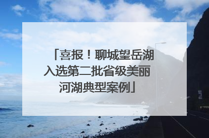 喜报！聊城望岳湖入选第二批省级美丽河湖典型案例