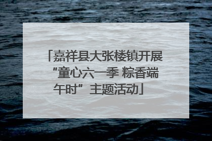 嘉祥县大张楼镇开展“童心六一季 粽香端午时”主题活动