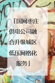 国网枣庄供电公司融合升级城区低压网格化服务