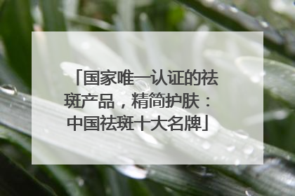 国家唯一认证的祛斑产品，精简护肤：中国祛斑十大名牌