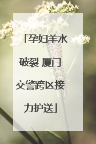 孕妇羊水破裂 厦门交警跨区接力护送