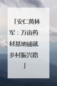 安仁黄林军：万亩药材基地铺就乡村振兴路