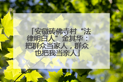 安徽砖佛寺村“法律明白人”金其华：把群众当家人，群众也把我当亲人