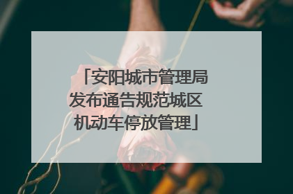 安阳城市管理局发布通告规范城区机动车停放管理