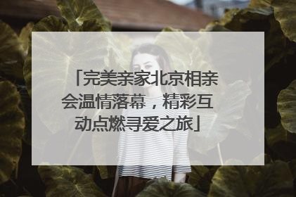 完美亲家北京相亲会温情落幕，精彩互动点燃寻爱之旅