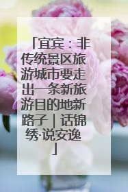 宜宾：非传统景区旅游城市要走出一条新旅游目的地新路子｜话锦绣·说安逸